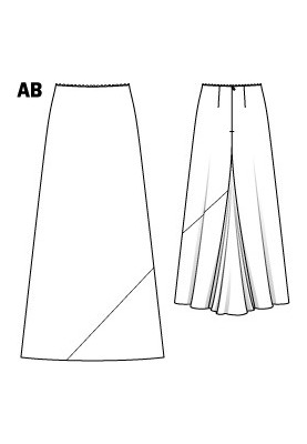 Викрійка Спідниця максі з шовкового крепу (Burda 6/2012, № викрійки 111 B)