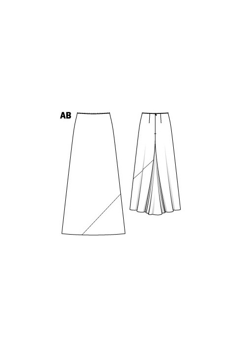 Pattern Silk crepe maxi skirt (Burda 6/2012, pattern no. 111 B)