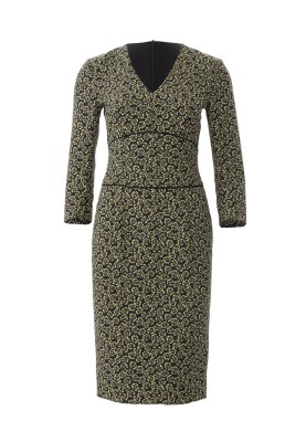 Pattern V-neck sheath dress (Burda 2/2018, pattern number 6383 B)