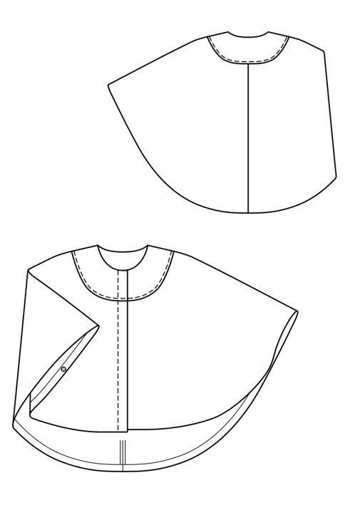 Pattern Wool cape with a round collar (Burda 1/2020, pattern number 120)