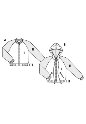 Pattern Sports jacket in college style (Burda 2/2017, pattern number 9355 A)