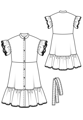 Pattern Dress with lush frills (Burda 4/2019, pattern number 120)