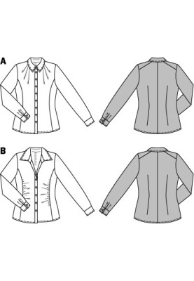 Выкройка Блузка-рубашка со складками у горловины (Burda 2/2014, № выкройки 6839 A)
