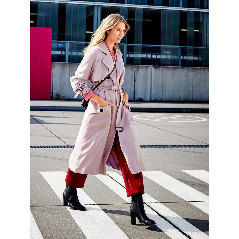 Pattern Trench coat with...