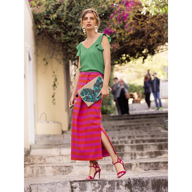 Pattern Maxi skirt with...