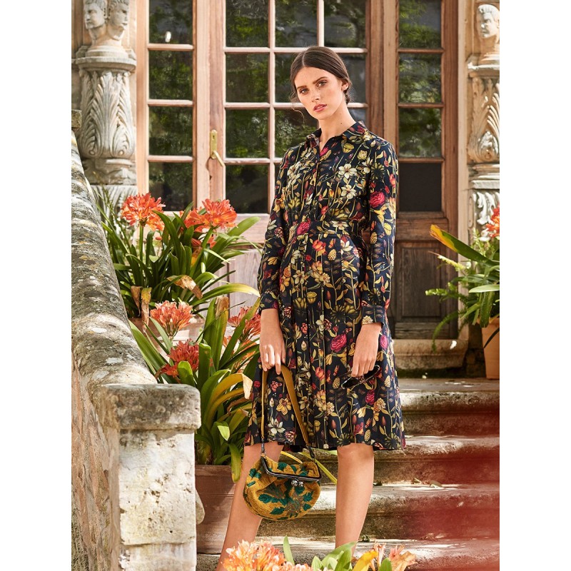 Pattern Shirt dress with...