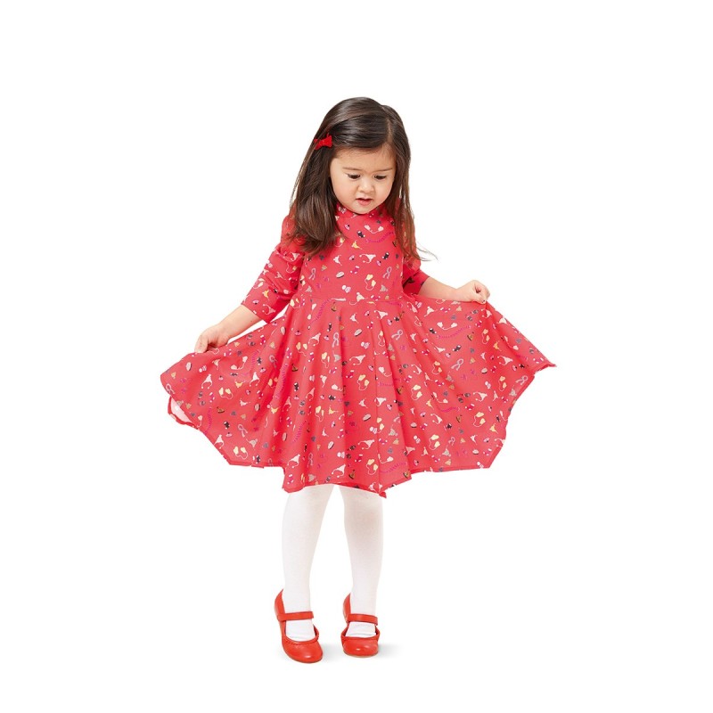 Pattern Dress with flared...