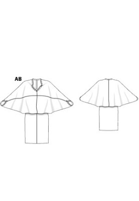 Выкройка Платье с оригинальными рукавами "летучая мышь" (Burda 1/2011, № выкройки 125 B)