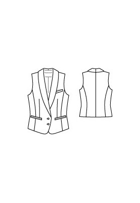 Pattern Vest of a fitted cut with a shawl collar (Burda 4/2011, pattern number 125)