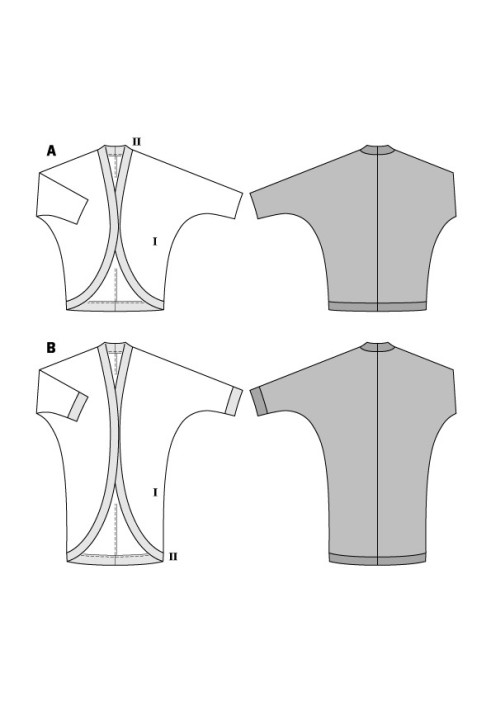 Выкройка Кардиган простого кроя из вязаного полотна (Burda 2/2016, № выкройки 6588 A)