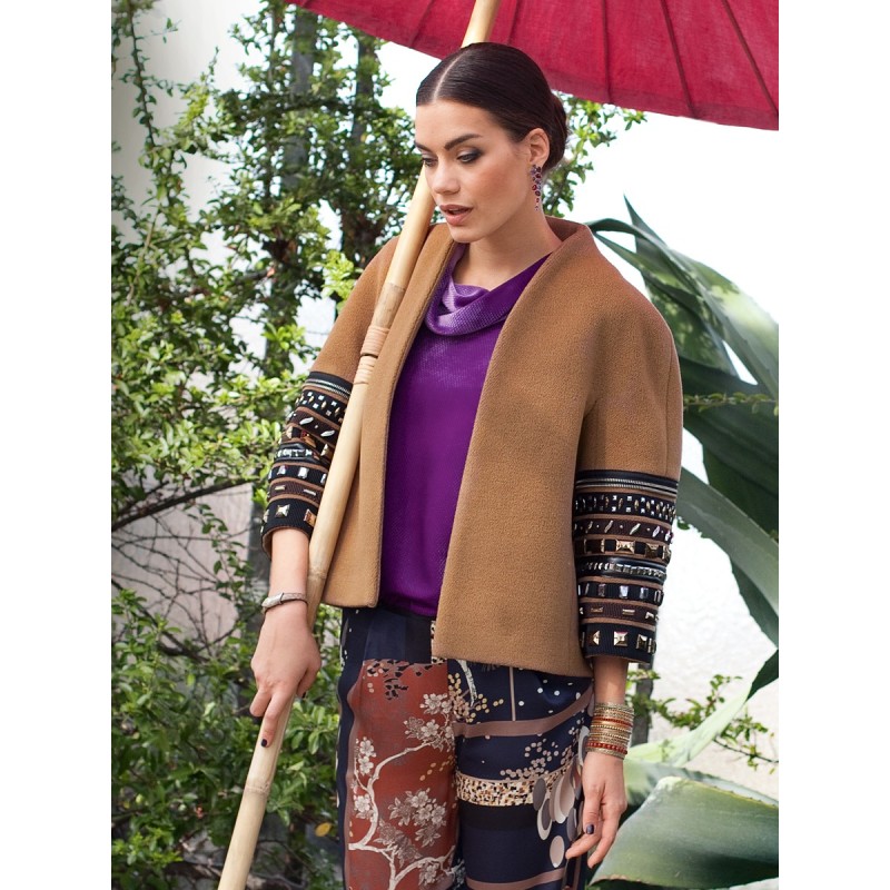 Pattern Wool jacket with...