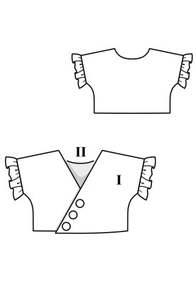 Выкройка Топ короткий с эффектом запаха (Burda 5/2019, № выкройки 132)