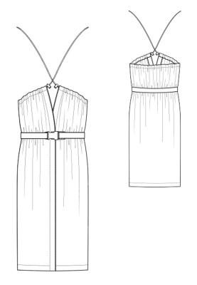 Pattern Dress with open shoulders in the style of Dries Van Noten (I love to sew 2/2019, pattern number 112)