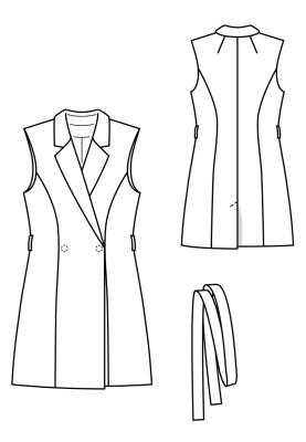 Pattern Long vest with collar and lapels (Burda 9/2019, pattern number 122)