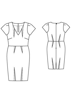 Pattern Sheath dress in the style of the 50s (Burda 7/2012, pattern number 135)