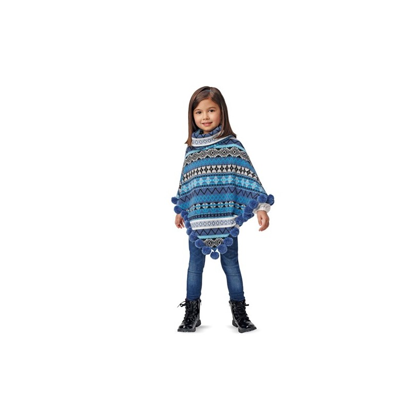 Pattern Poncho knitted with...