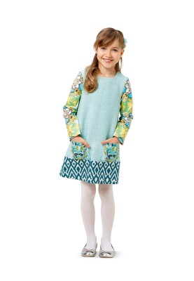 Pattern A-line dress with long sleeves (Burda 2/2016, pattern no. 9380 C)