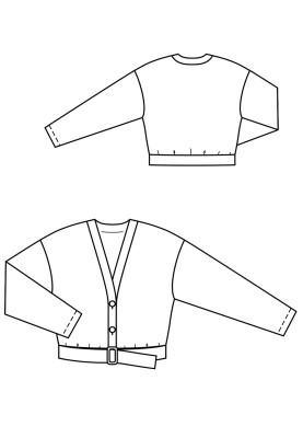 Викрійка Жакет короткий з широким поясом (Burda 9/2019, № викрійки 114 B)