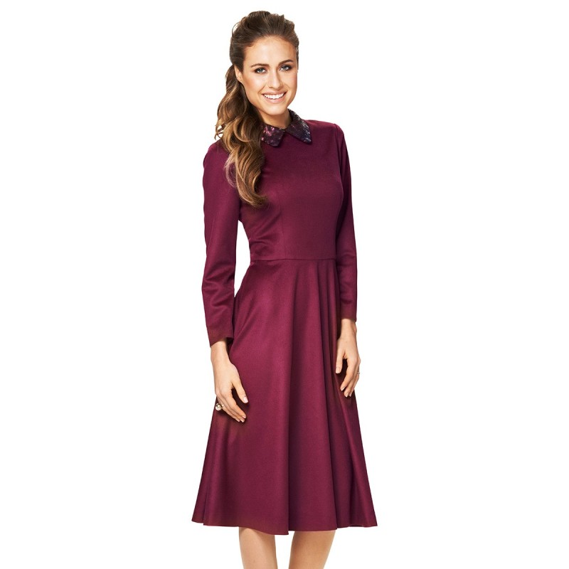 Pattern Satin dress with...