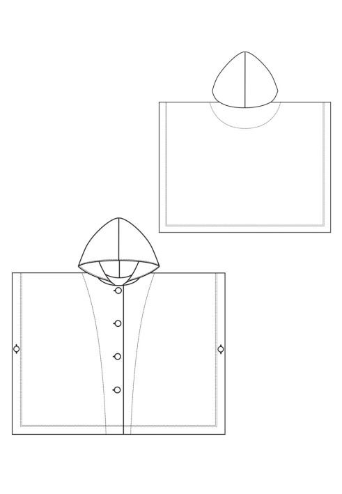 Выкройка Накидка пончо с капюшоном (Люблю шить 3/2019, № выкройки 118)