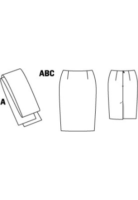 Выкройка Юбка-карандаш с разрезом (Burda 8/2012, № выкройки 111 C)