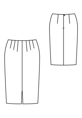 Pattern Pencil skirt with a slit in the front (Burda 8/2019, pattern number 111 A)