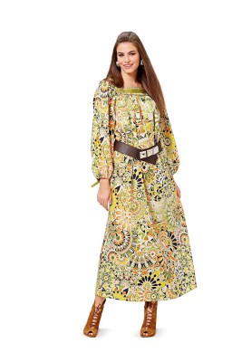 Pattern Square neck maxi dress (Burda 2/2016, pattern no. 6592 A)