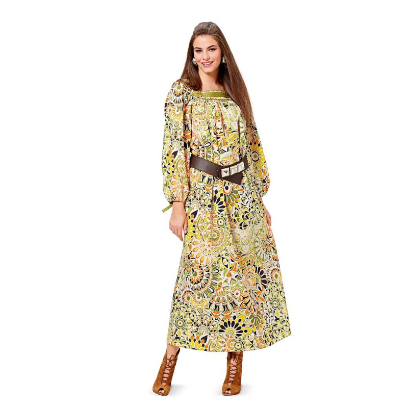 Pattern Square neck maxi...