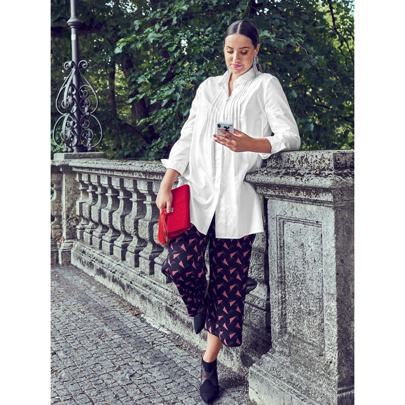 Pattern Shirt-cut blouse...