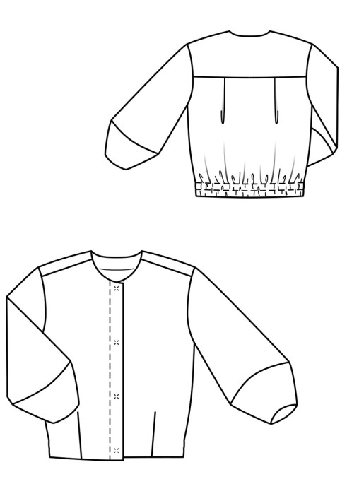 Выкройка Жакет силуэта баллон с фигурными рукавами (Burda 4/2019, № выкройки 103 B)