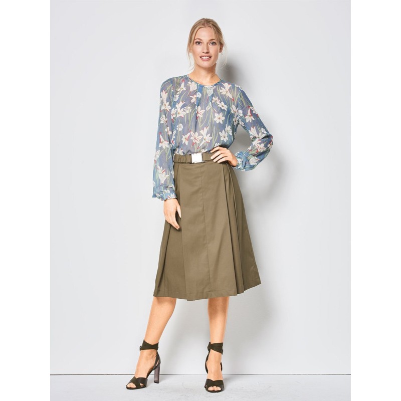 Pattern Midi skirt with...