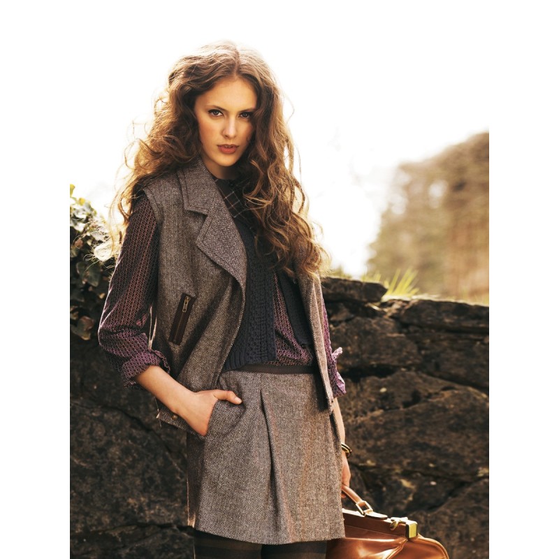 Pattern Vest with wide...