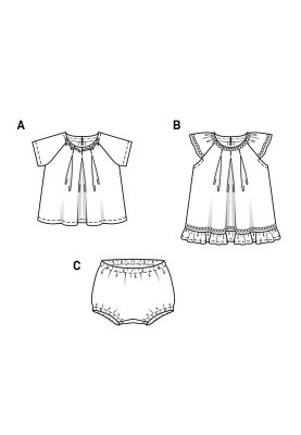 Pattern for children's wide-cut panties (Burda 1/2018, pattern number 9338 C)