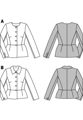 Pattern Single-breasted jacket with basque (Burda 1/2014, pattern number 6901 A)