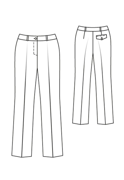 Pattern Straight-cut pants with arrow pleats (Burda 1/2020, pattern number 119)