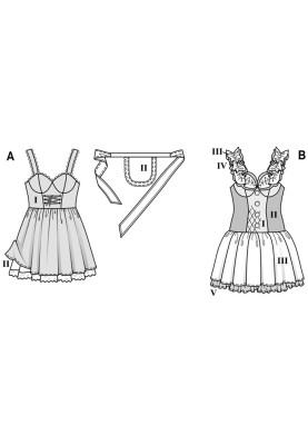 Pattern Carnival costume "Maid" (Burda 2/2018, pattern number 2354 A)