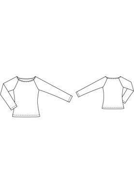 Pattern Pullover with a boat neckline and raglan sleeves (Burda 2/2010, pattern number 112 B)