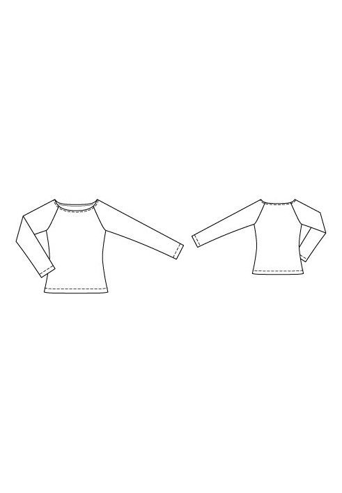 Pattern Pullover with a boat neckline and raglan sleeves (Burda 2/2010, pattern number 112 B)