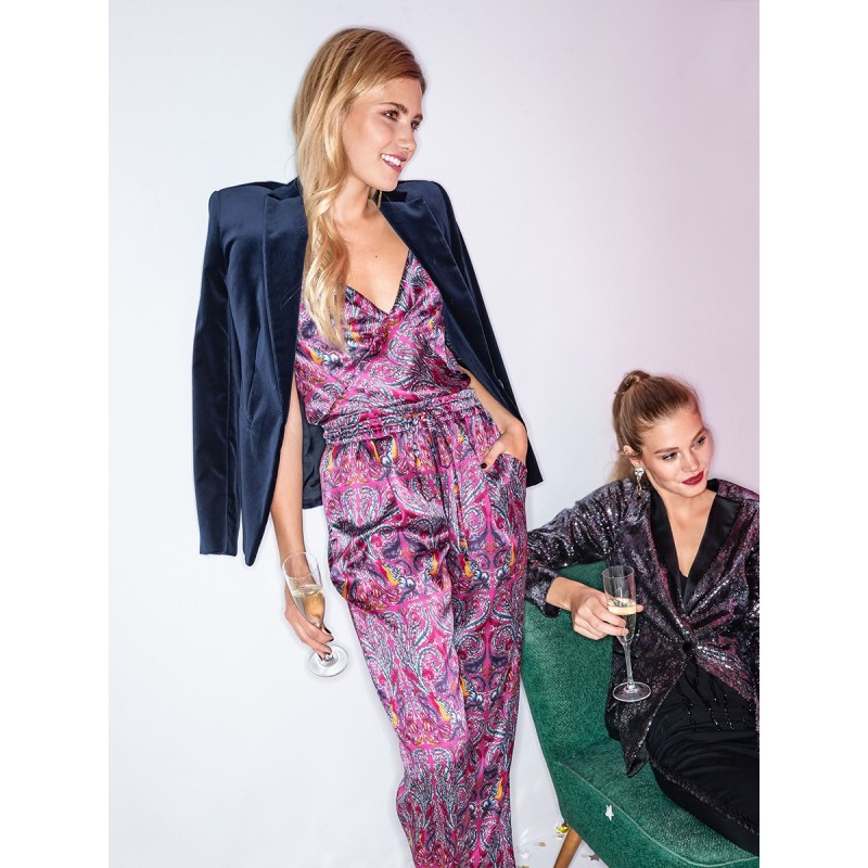 Pattern Silk top in linen...