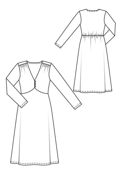 Pattern Knitted dress with a figured bodice (Burda 1/2019, pattern number 114 B)