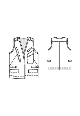 Pattern Vest of straight cut with large pockets (Burda 3/2012, pattern number 124)