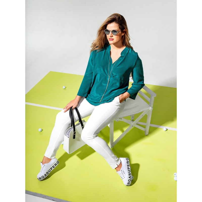 Pattern Silk tunic with...