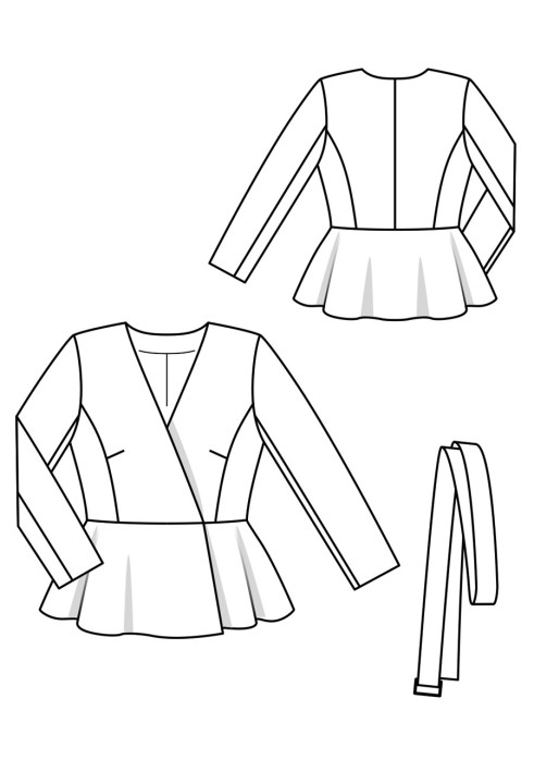 Pattern Jacket with basque and belt (Burda 2/2020, pattern number 101 B)