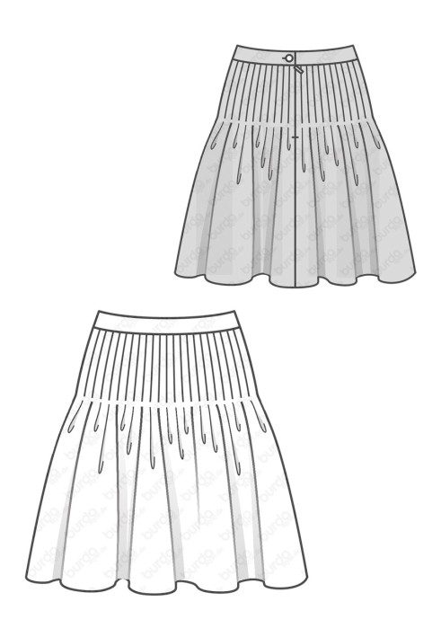 Pattern Skirt of a lush cut with pleats (Burda 1/2017, pattern number 6507 A)