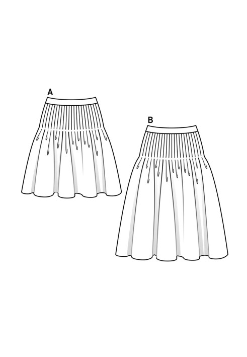 Pattern Skirt of a lush cut with pleats (Burda 1/2017, pattern number 6507 A)