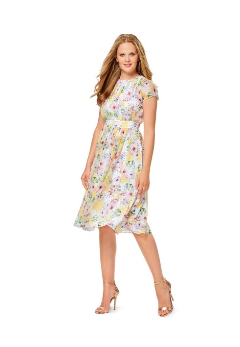 Pattern Dress with flared sleeves (Burda 1/2017, pattern number 6518 B)