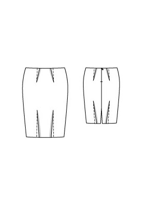 Выкройка Юбка-карандаш без пояса из хлопкового сатина (Burda 7/2012, № выкройки 134)