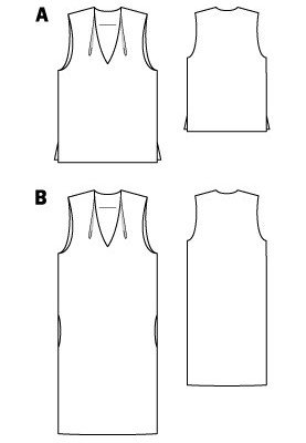 Pattern Simple cut sleeveless dress (Burda 6/2012, pattern number 114 B)