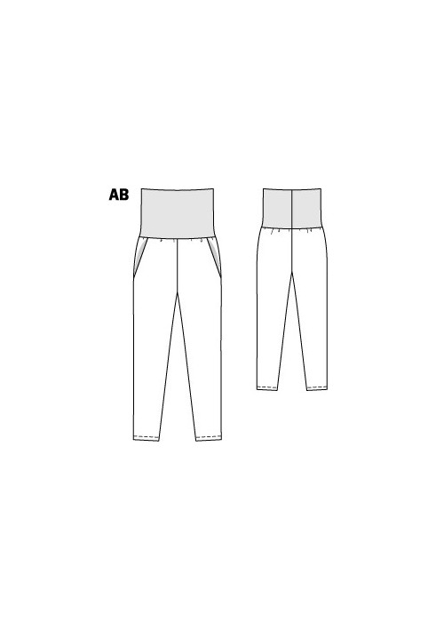 Выкройка Брюки из "вареного" шелка на трикотажном поясе (Burda 6/2012, № выкройки 138 B)
