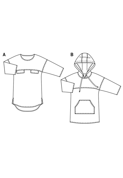 Выкройка Туника в стиле оверсайз (Burda 2/2017, № выкройки 6475 A)
